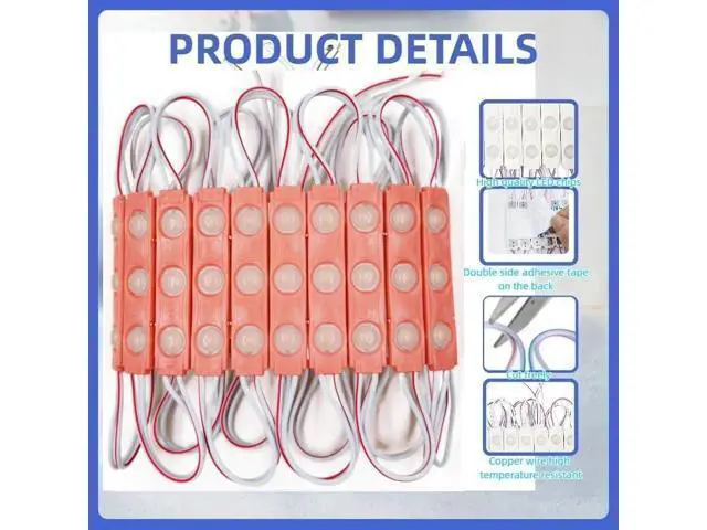 Alt view image 3 of 7 - 400 Pcs LED Module Pink Light 1.5W Storefront Decoration Lights 12V DC LED-Module Light with Tape Adhesive Backside for Inflatables Decorative Christmas Letter Advertising Signs