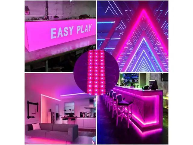 Alt view image 5 of 7 - 400 Pcs LED Module Pink Light 1.5W Storefront Decoration Lights 12V DC LED-Module Light with Tape Adhesive Backside for Inflatables Decorative Christmas Letter Advertising Signs