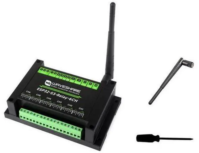 Main image of Industrial 6-Channel ESP32-S3 WiFi Relay Module, Supports WiFi/Bluetooth/RS485 Controll, Onboard RS485 / Pico HAT Interfaces, for Expanding RTC/CAN / RS232 / LoRa/Sensor, etc.