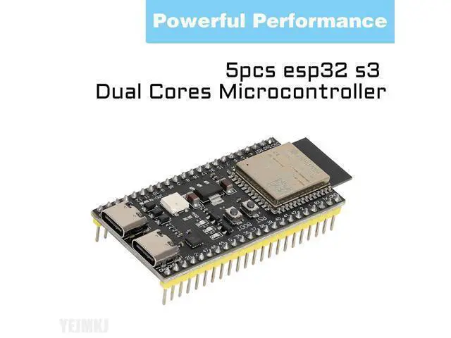 Alt view image 2 of 5 - YEJMKJ 5pcs ESP32 S3 Development Board ESP32-S3-DevKitC-1-N16R8 WiFi and Bluetooth MCU Module Dual Type-C ESP32-S3-WROOM-1 Core Microcontroller Processor Integrated Wi-Fi and BLE Functions