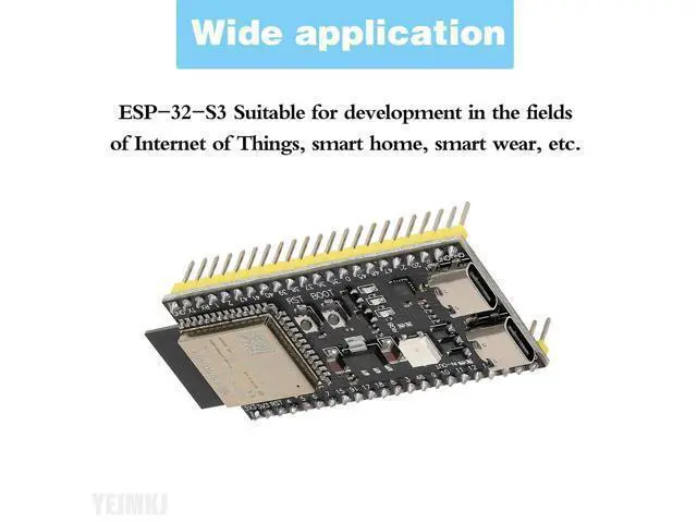 Alt view image 3 of 5 - YEJMKJ 5pcs ESP32 S3 Development Board ESP32-S3-DevKitC-1-N16R8 WiFi and Bluetooth MCU Module Dual Type-C ESP32-S3-WROOM-1 Core Microcontroller Processor Integrated Wi-Fi and BLE Functions