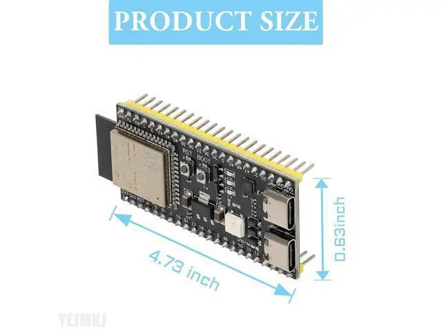 Alt view image 4 of 5 - YEJMKJ 5pcs ESP32 S3 Development Board ESP32-S3-DevKitC-1-N16R8 WiFi and Bluetooth MCU Module Dual Type-C ESP32-S3-WROOM-1 Core Microcontroller Processor Integrated Wi-Fi and BLE Functions