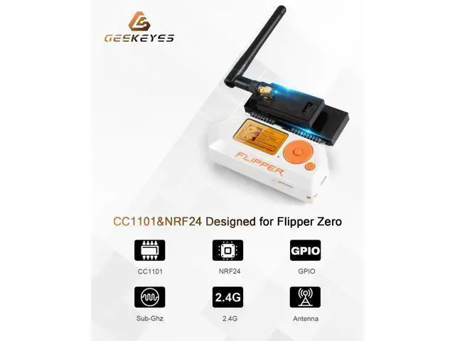 Alt view image 2 of 5 - GEEKEYES CC1101&NRF24L01 Module with Antenna for Flipper Zero,GPIO Expansion Board,433MHz CC1101 & 2.4G NRF24 Module