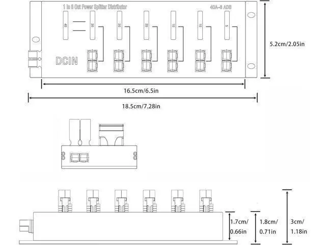 Alt view image 4 of 5 - 1 in 6 Connector Power Divider Power Board,Power Distribution Block Module,40Amp Power Pole Distribution Block Module,Powerpole Distribution Block.1-6