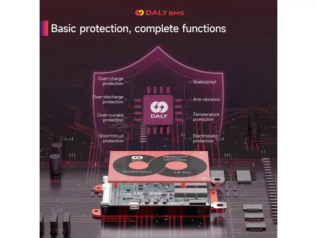 Alt view image 3 of 5 - DALY 4S-16S BMS 15A to 200A Protection Board with Balance Wire and Temperature Sensor for Lithium Battery PackLifePO4 4S 12V,100A