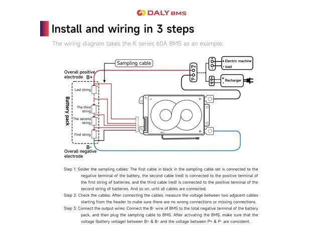 Alt view image 5 of 5 - DALY 4S-16S BMS 15A to 200A Protection Board with Balance Wire and Temperature Sensor for Lithium Battery PackLifePO4 4S 12V,100A