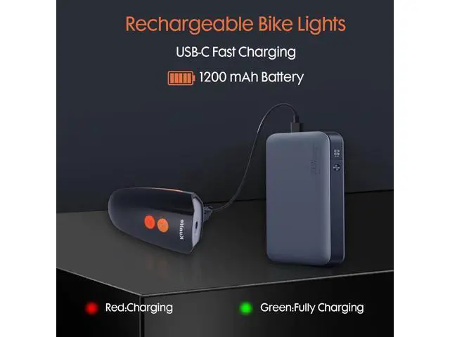 Alt view image 5 of 7 - Rechargeable Bicycle Front and Rear Lights with Horn 1200mah Battery 120dB Bicycle Bell 150 lumens 3 Light Modes 5 Horn Modes Suitable for Children and Adults Night Riding