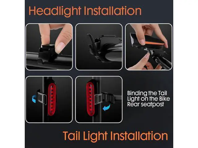 Alt view image 7 of 7 - Rechargeable Bicycle Front and Rear Lights with Horn 1200mah Battery 120dB Bicycle Bell 150 lumens 3 Light Modes 5 Horn Modes Suitable for Children and Adults Night Riding