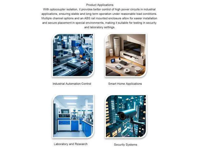 Alt view image 6 of 7 - Cryfokt GPIO Relay Module, Industrial Relay Board with Optocoupler Isolation High Low Trigger, WiFi Module for Industrial Automation Smart Home Security Camera Systems (GRP-8AB0)