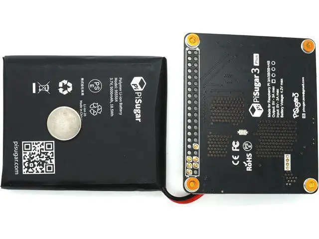 Alt view image 3 of 7 - PiSugar 3 Plus Portable Pwnagotchi Power Management for Raspberry Pi 3B/3B+/4B Model (Not Include Raspberry Pi)