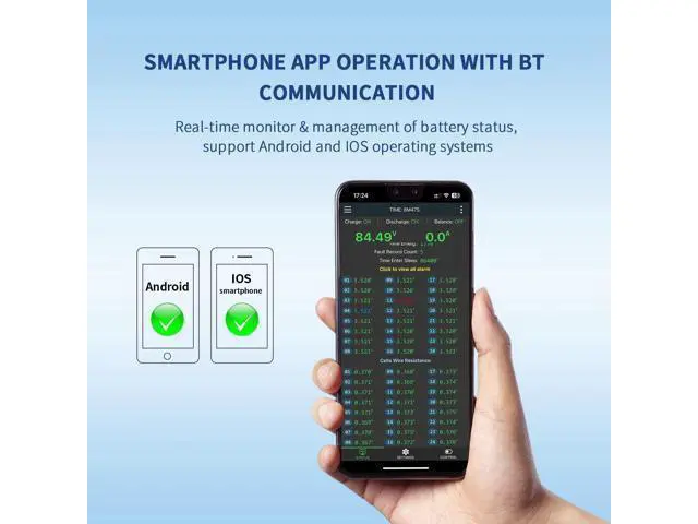 Alt view image 4 of 5 - LVNOON LB1A Smart Active Balancer BMS for Li-ion NCM LFP LiFePo4 LTO Battery Management System 3S 4S 5S 6S 7S 8S 100A with APP Control 12V 24V (3-8S, 100A)