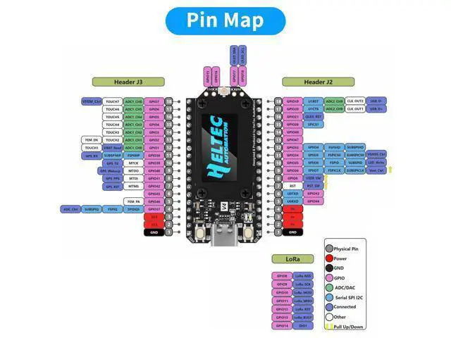 Alt view image 4 of 5 - YELUFT 2 Pack Pre-Soldered ESP32 LoRa V4 Development Board with GNSS Module, 3000mAh Battery, Integrated WiFi Bluetooth SX1262 915MHz LoRa, 0.96-inch OLED Display, Type-C Interface for Meshtastic