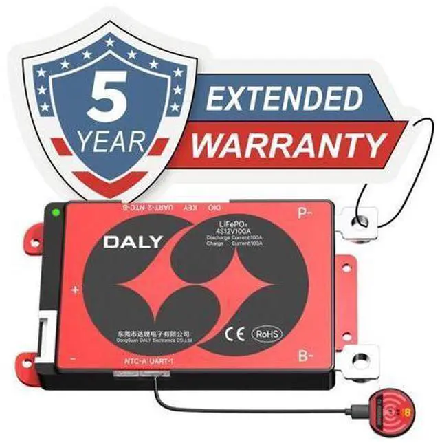 Main image of DALY BMS 12V 4S 100A LiFePO4 - Smart Bluetooth Battery Protection Board for 12 Volt Lithium Battery Pack for RV Trolling Motor Portable Power Station