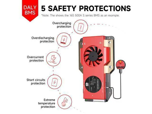 Alt view image 2 of 5 - DALY BMS 12V 4S 100A LiFePO4 - Smart Bluetooth Battery Protection Board for 12 Volt Lithium Battery Pack for RV Trolling Motor Portable Power Station