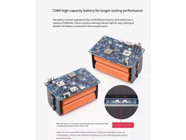 Alt view image 5 of 7 - Raspberry Pi 5 UPS Mobile Power Supply Module