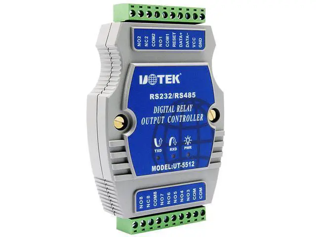Alt view image 2 of 7 - UOTEK 8 Channel Digital I/O Controller RS-485 Opto-electronic Isolation Input Relay Output IO Adapter UT-5512