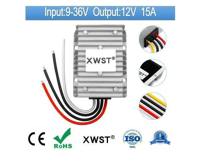 Alt view image 2 of 5 - DC DC Stabilizer 9V-36V to 12V Boost Buck Converter 15A 180W Waterproof Automatic Voltage Regulator Auto Step Up Down 12V Volt Transformer Module