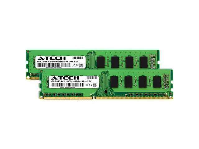 Alt view image 2 of 5 - A-Tech 16GB Kit (2x8GB) DDR3 1866MHz PC3-14900 CL13 UDIMM 2Rx8 1.5V Non-ECC DIMM 240-Pin Desktop RAM Memory Upgrade Modules