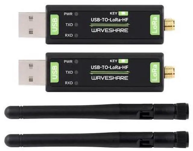 Main image of Waveshare 2PCS USB to LoRa Data Transfer Module, Based On SX1262, Suitable for Data Acquisition in Industry and Agriculture-TCXO Crystal oscillator-2PCS Version
