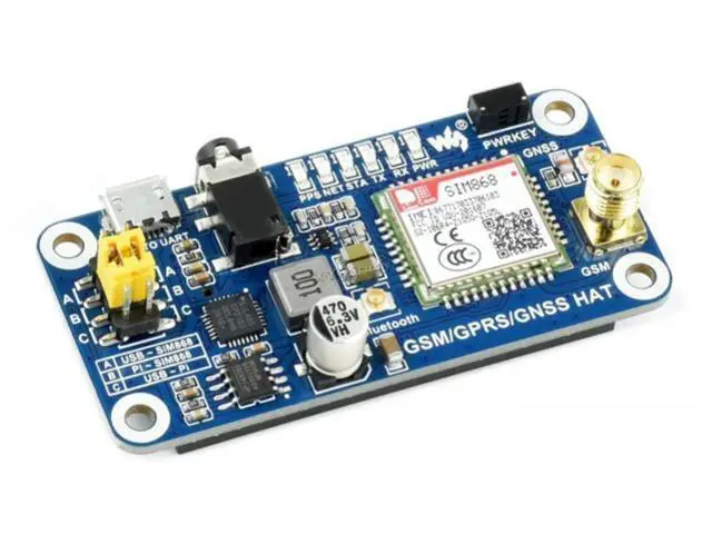 Alt view image 2 of 5 - for Raspberry Pi GSM/GPRS/GNSS Bluetooth HAT Module SMS GPS UART Based on SIM868 for Raspberry Pi 4B/3B/3B+/2B/Zero/Zero W Support Phone Call Speaker Global Position Transfer Data @XYGStudy