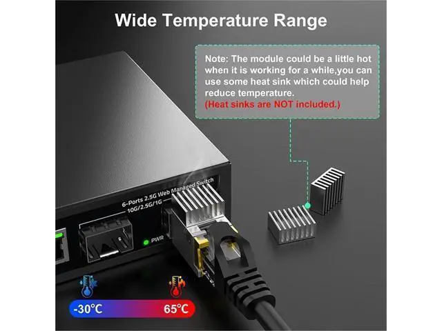 Alt view image 7 of 7 - 10Gb SFP+ Module Transceiver Copper SFP Modules Optical Port Turn to RJ45 Ethernet Port Gigabit 10000M Transceiver