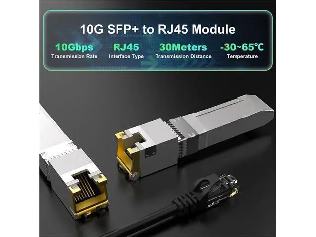 Alt view image 6 of 7 - 10Gb SFP+ Module Transceiver Copper SFP Modules Optical Port Turn to RJ45 Ethernet Port Gigabit 10000M Transceiver