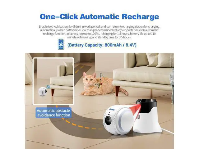 Alt view image 3 of 7 - visiPower 2MP Smart Pet Robot AI Wifi Teasing Cat Movable Camera Night Version 2-Way Audio Tumbler & mobilty Auto Return Self Charging Cat & Dog Recgmesotion Tracking Record Security Camera Cam