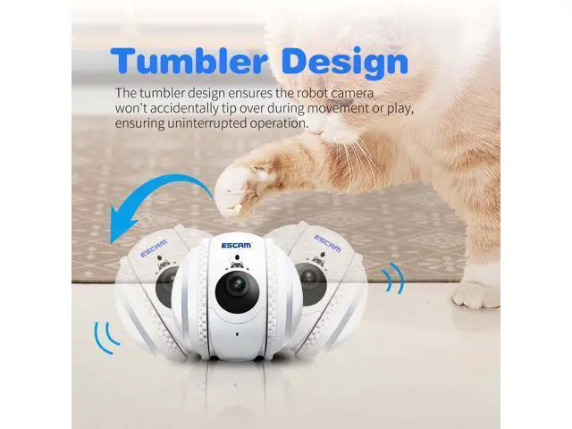 Alt view image 6 of 7 - visiPower 2MP Smart Pet Robot AI Wifi Teasing Cat Movable Camera Night Version 2-Way Audio Tumbler & mobilty Auto Return Self Charging Cat & Dog Recgmesotion Tracking Record Security Camera Cam