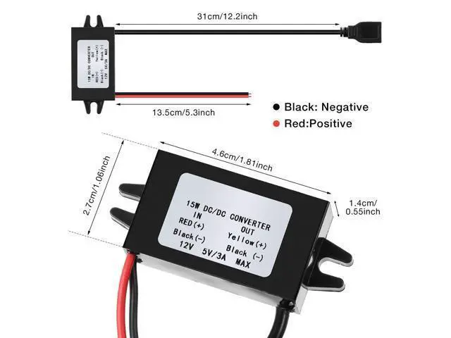 Alt view image 3 of 5 - Weewooday 16 Pieces 12v to 5v Dc Converter Buck Module USB Output Power Adapter Dc Car Power Converter Regulator