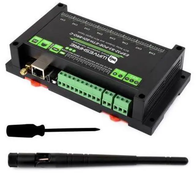 Main image of Waveshare Industrial 8-Channel ESP32-S3 WiFi Relay Module, Isolated CAN Interface, Xtensa 32-bit LX7 Dual-core Processor, 240MHz, Multiple Isolation Protection Circuits, PoE Ethernet Port