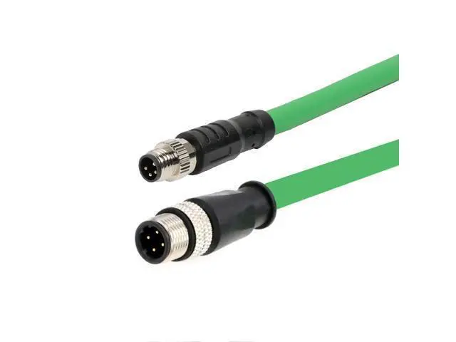 Alt view image 3 of 5 - HangTon A-Code M8 4pin to D-Code M12 4pin EtherNet CAT5e Cable for Beckhoff Actuator Sensor EtherCAT Profinet Fieldbus Industrial Automation Control, 4 Pin Male, PUR Shielded, 8M