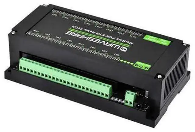 Main image of Industrial RJ45 Ethernet To 16-ch Relay Module Modbus RTU TCP With Protection and guide rails