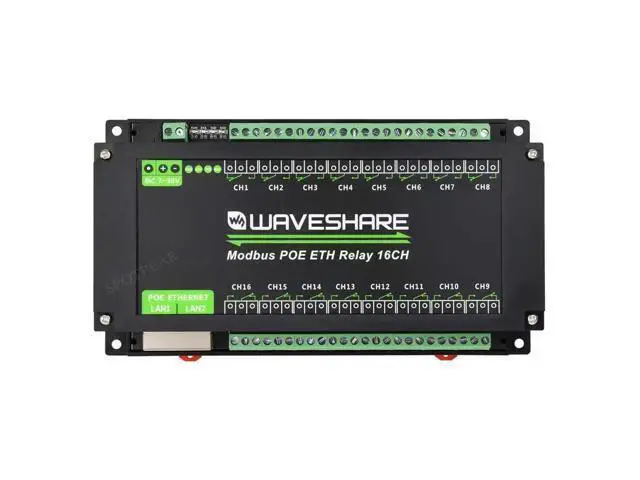 Alt view image 2 of 6 - Industrial RJ45 Ethernet To 16-ch Relay Module Modbus RTU TCP With Protection and guide rails