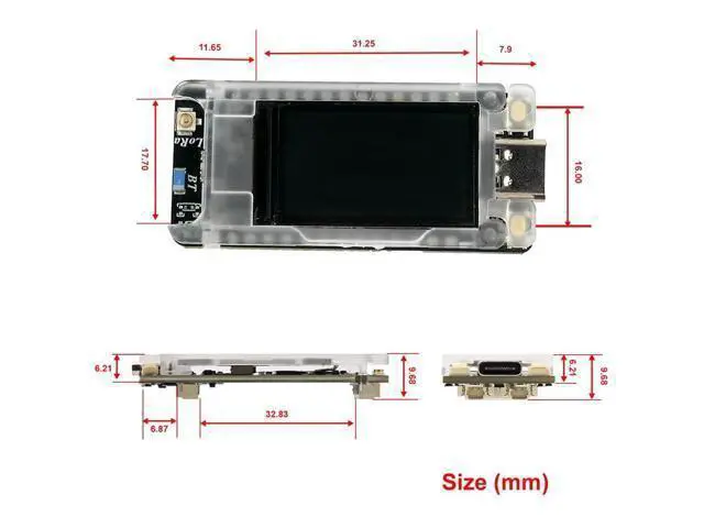 Alt view image 4 of 5 - DIYmalls 915MHz LoRa Mesh Node T114 V2 SX1262 Development Board nRF52840 w/1.14" inch TFT LCD Display + 915 MHz Antenna LoRa for Meshtastic LoRaWAN