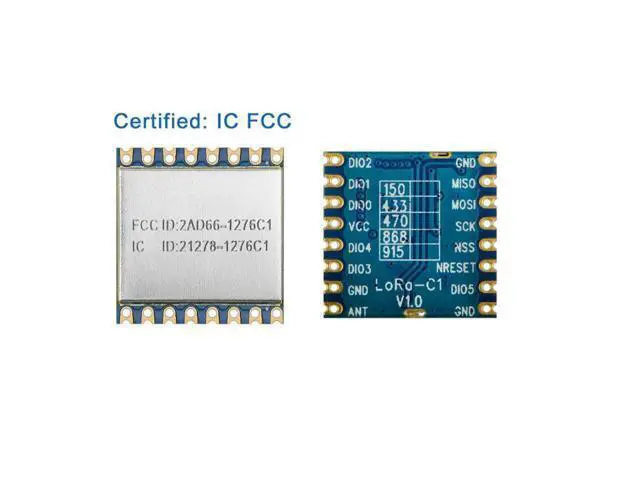 Alt view image 4 of 5 - Lubeby Smart LoRa Ultra Long Range Transceiver, Compatible with RFM95W Wireless Transceiver Module 915MHz SPI Port SX1276 LoRa Module LoRa1276-C1 (5 PCS)