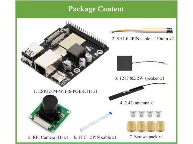 Alt view image 2 of 5 - ESP32-P4-WIFI6-POE-ETH High-Performance Development Board, Based On ESP32-P4 and ESP32-C6, Supports Wi-Fi 6 and Bluetooth 5 (LE), with Integrated PoE Module for PoE Power Supply and Camera (7 Items)