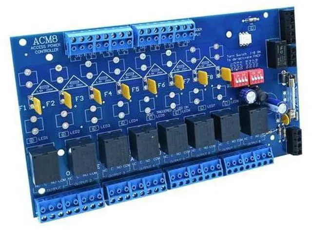 Main image of ACM8CB-Upgraded Channel Access Power Controller Module, Compatible with Altronix ACM8CB Specifications, for Security and Access Control Systems, Supports 12-24 Volt DC Input. Sold by YABUYALI.