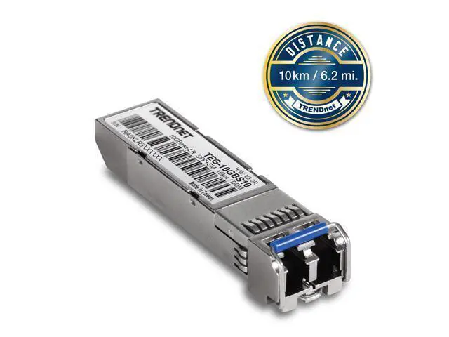 Alt view image 4 of 5 - TRENDnet SFP to RJ45 10GBASE-LR SFP+ Single Mode LC Module, TEG-10GBS10, Up to 10 km (6.2 Miles), Hot Pluggable SFP Transceiver, Duplex LC Connector, 1310nm, 3.3V Power Supply, Lifetime Protection