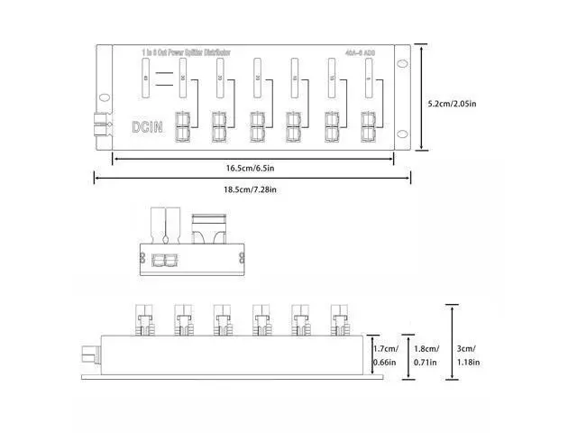 Alt view image 4 of 5 - FUAUJUE 1 in 6 Out 40A Connector Power Splitter Distributor Source Strip, Power Pole Distribution Block Module for RV, Portable Solar Panel(1-6)