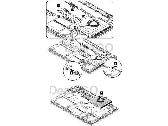 Alt view image 3 of 6 - Deal4GO CPU Cooling Fan & Heatsink Thermal Module 01AW389 01AW390 Replacement for Lenovo ThinkPad T460P T470P (DIS)