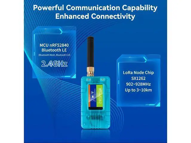 Alt view image 3 of 5 - YELUFT Mesh Node T114 with L76K GNSS Module, 950mAh Battery and Protective Case Set, nRF52840 MCU SX1262 LoRa Chip, Supports 915MHz LoRa Bluetooth 5.0 Compatible with Meshtastic Arduino