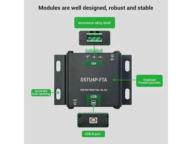 Alt view image 2 of 7 - USB to RS485 PRO Serial Port Converter Module, FT232/SP3485 Chip Isolated Industrial USB to Serial Adapter for Industrial Control Equipment