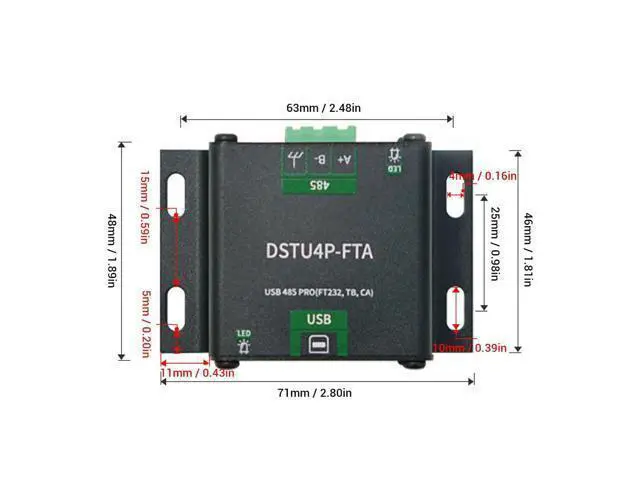 Alt view image 4 of 7 - USB to RS485 PRO Serial Port Converter Module, FT232/SP3485 Chip Isolated Industrial USB to Serial Adapter for Industrial Control Equipment
