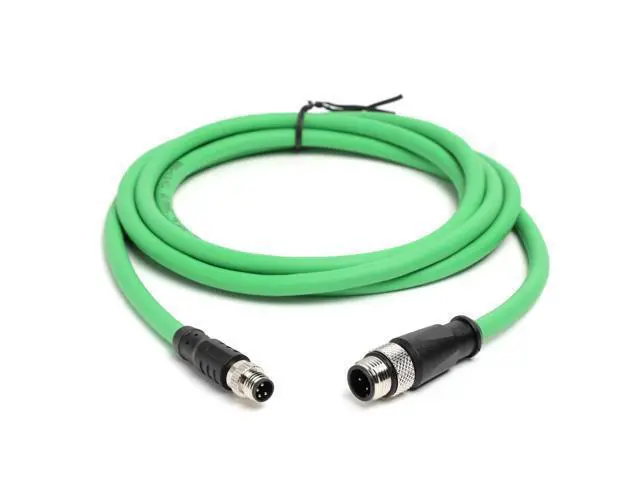 Alt view image 5 of 5 - HangTon A-Code M8 4pin to D-Code M12 4pin EtherNet CAT5e Cable for Beckhoff Actuator Sensor EtherCAT Profinet Fieldbus Industrial Automation Control, 4 Pin Male, PUR Shielded, 8M