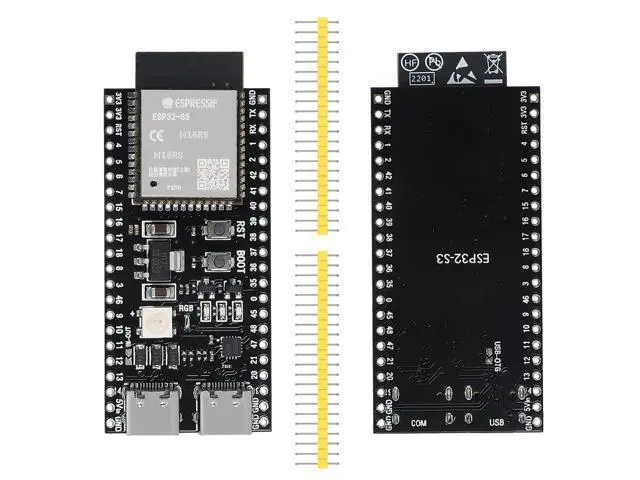 Alt view image 2 of 5 - 10PCS ESP32 ESP32-S3 Development Board Type-C WiFi+Bluetooth Internet of Things Dual Type-C Core Board ESP32-S3-DevKit N16R8 Development Board ESP32-S3 Module
