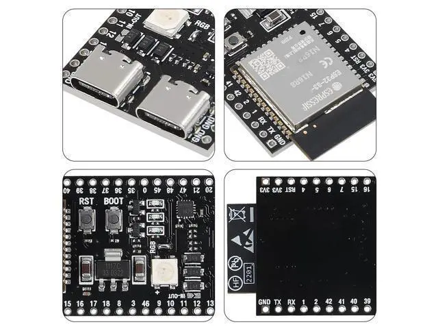 Alt view image 3 of 5 - 10PCS ESP32 ESP32-S3 Development Board Type-C WiFi+Bluetooth Internet of Things Dual Type-C Core Board ESP32-S3-DevKit N16R8 Development Board ESP32-S3 Module