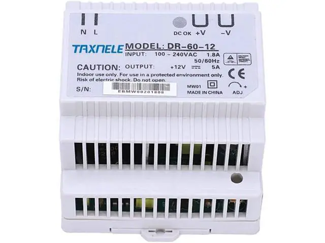 Alt view image 2 of 6 - DIN Rail Power Supply, Switching Power Supply Module DR-60-24 60W Din Rail 24V Backup Single Output 24V AC/DC Rail Mounting Power Supplies Electrical