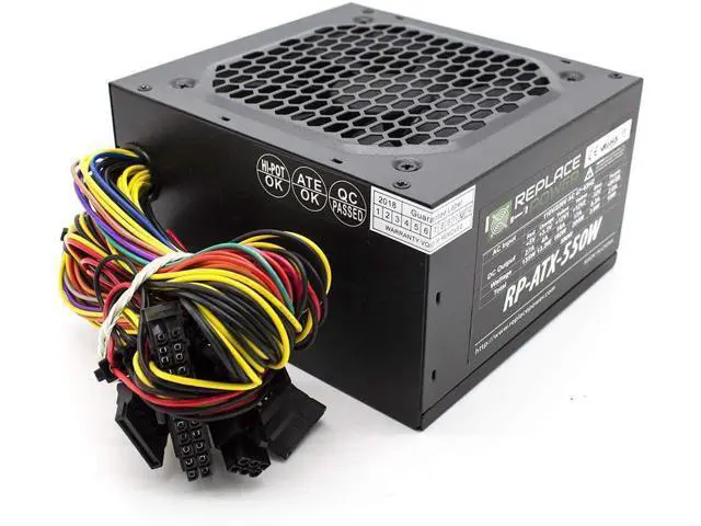 Alt view image 4 of 4 - Replace Power? 550W ATX Power Supply 204pin with SATA Support, Black RP-ATX-550W