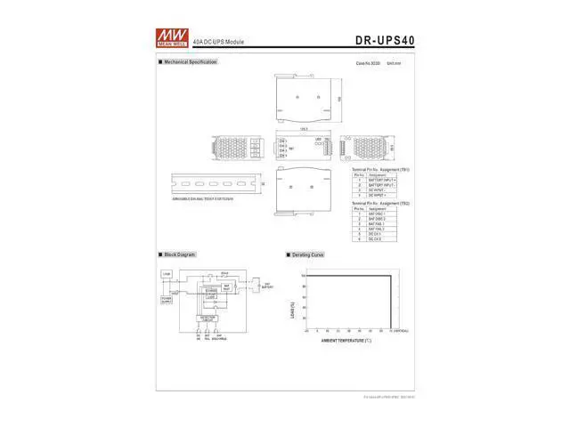 Alt view image 5 of 6 - Original Mean Well Uninterruptable Power Supply DC Input 24-29V 40A DC UPS Module Uninterrupted Switching Power Supply Battery Controller for DIN Rail UPS System