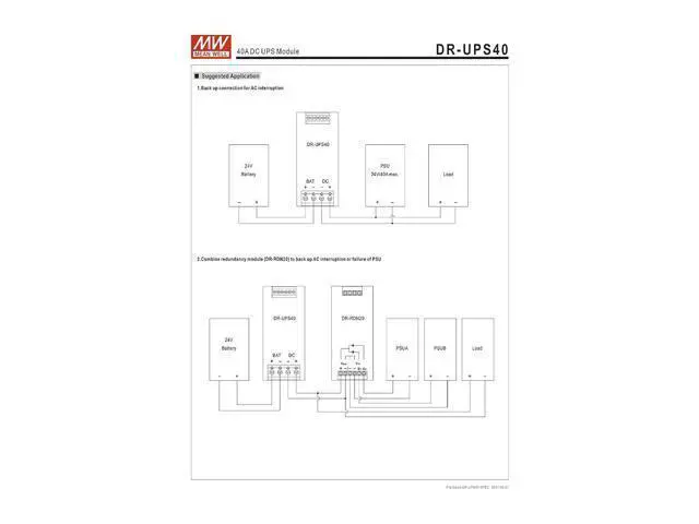 Alt view image 6 of 6 - Original Mean Well Uninterruptable Power Supply DC Input 24-29V 40A DC UPS Module Uninterrupted Switching Power Supply Battery Controller for DIN Rail UPS System